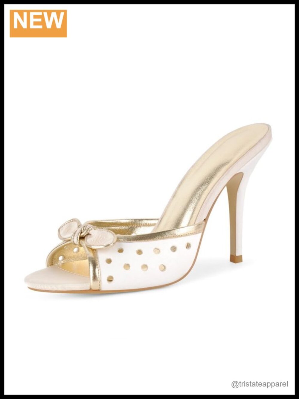 Faux Leather Peep Toe Slingback Stiletto Heeled Sandals Slip On